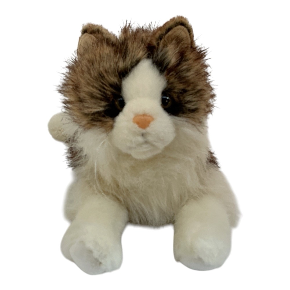Douglas Cuddle Toys Maya The Cat 16" Floppy Plush Rare Retired Long Hair Brown
